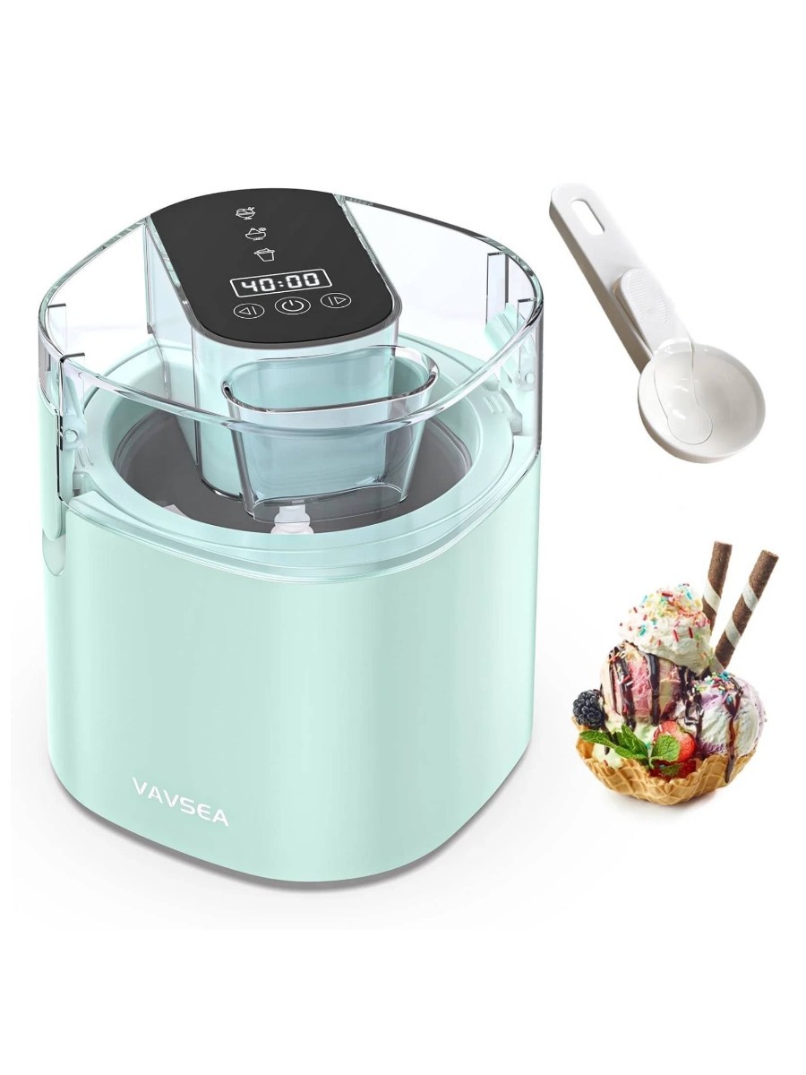 VAVSEA, Vavsea - 1.6 Qt Ice Cream Maker With Scoop, 2-In-1 Electric Ice Cream Machine With Led Screen and Timer - Green