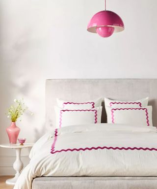 White and pink bedroom