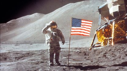 NASA astronaut on the Moon 1971