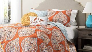 orange reversible bedding