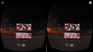 A screenshot of what you see when you're inside the RaveVR app.