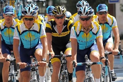 Astana riders take in Monaco prior to Saturday's Tour de France start.