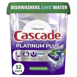 Cascade Platinum Plus Actionpacs Dishwasher Detergent Pods, Dishwasher Soap, Mountain, 52 Count