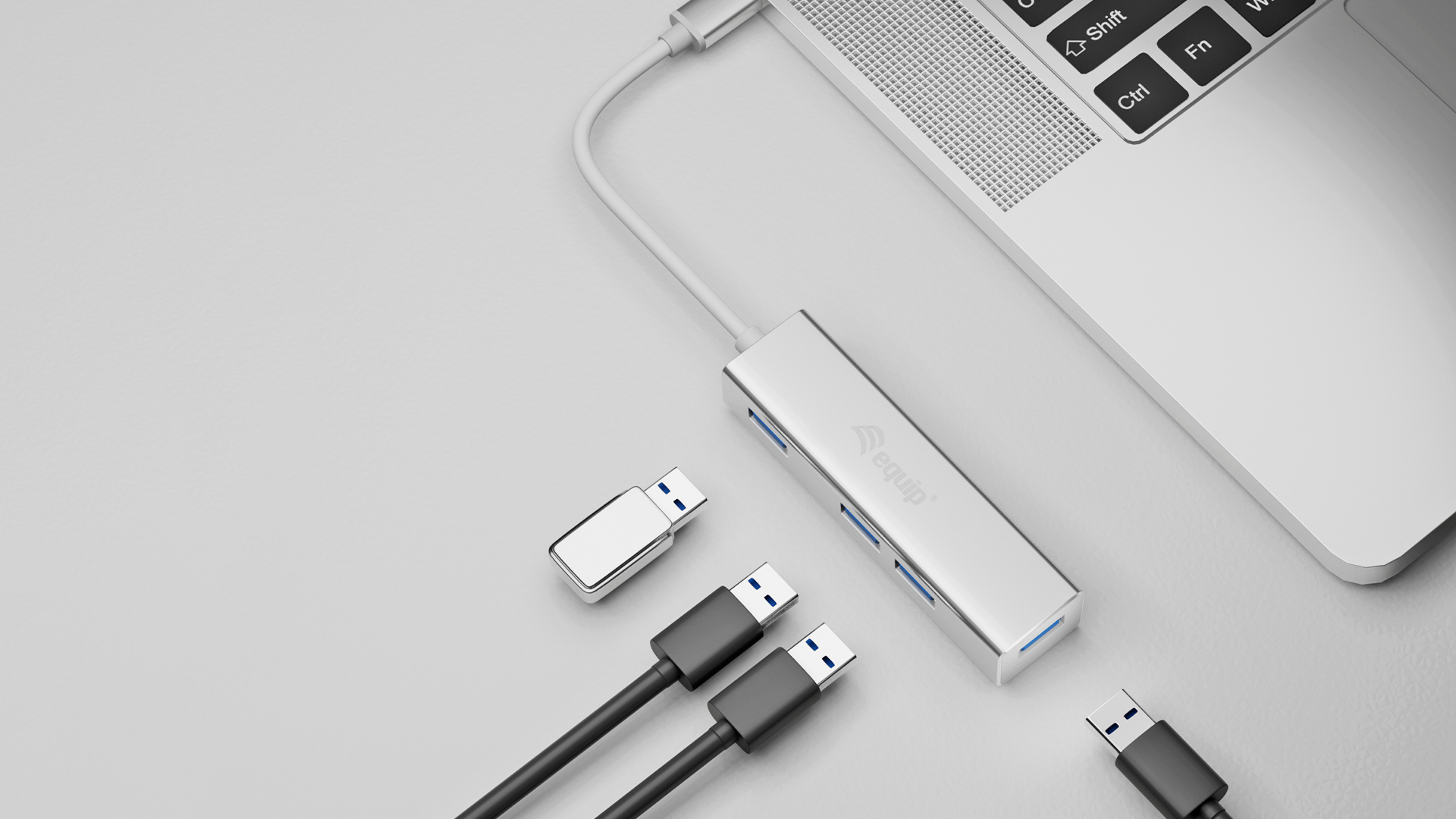 The MacBook Pro doesn't have a USB port, but there's a device for that