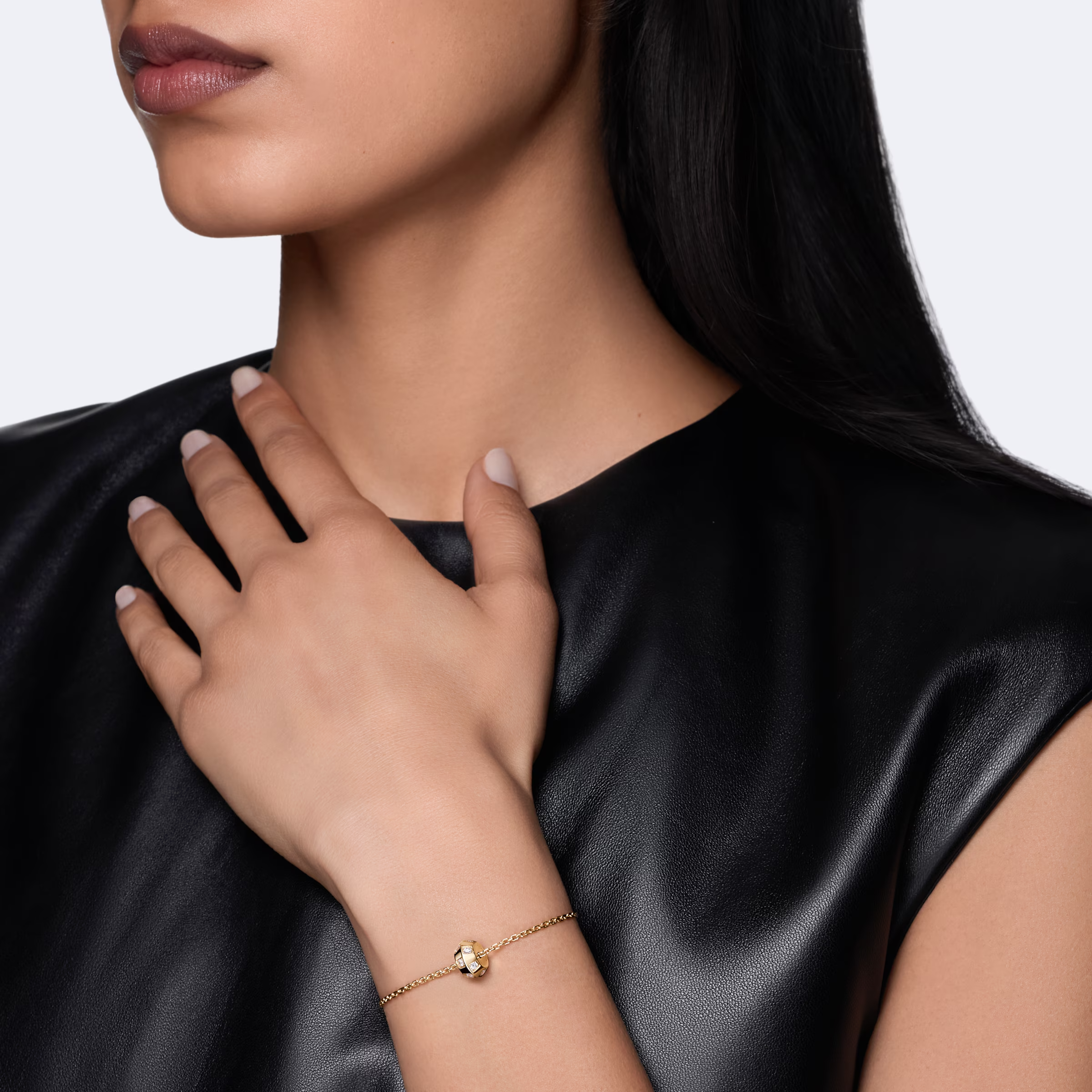 Louis Vuitton, Le Damier de Louis Vuitton Chain Bracelet, Yellow Gold and Diamonds