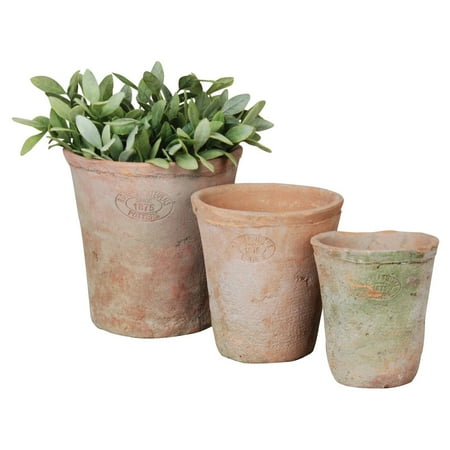 Esschert Design Aged Terracotta Round Pots - Set of 3