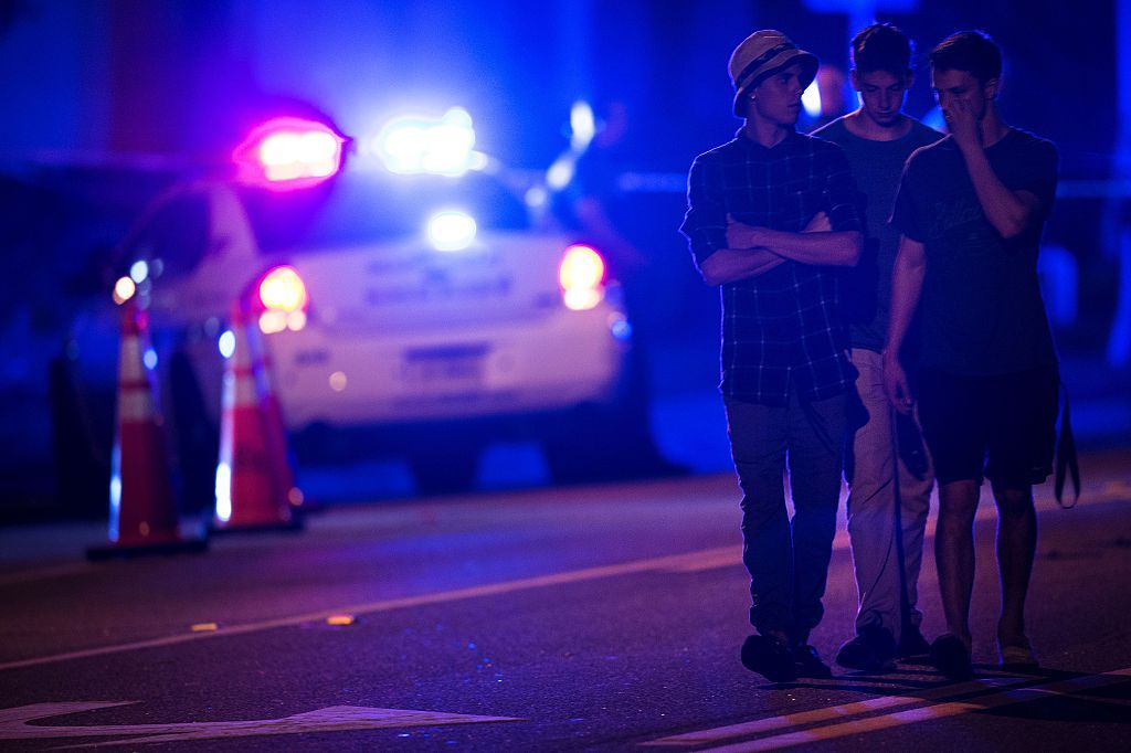 Mourners near Pulse night club in Orlando, Florida