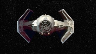 A TIE fighter from "Star Wars."