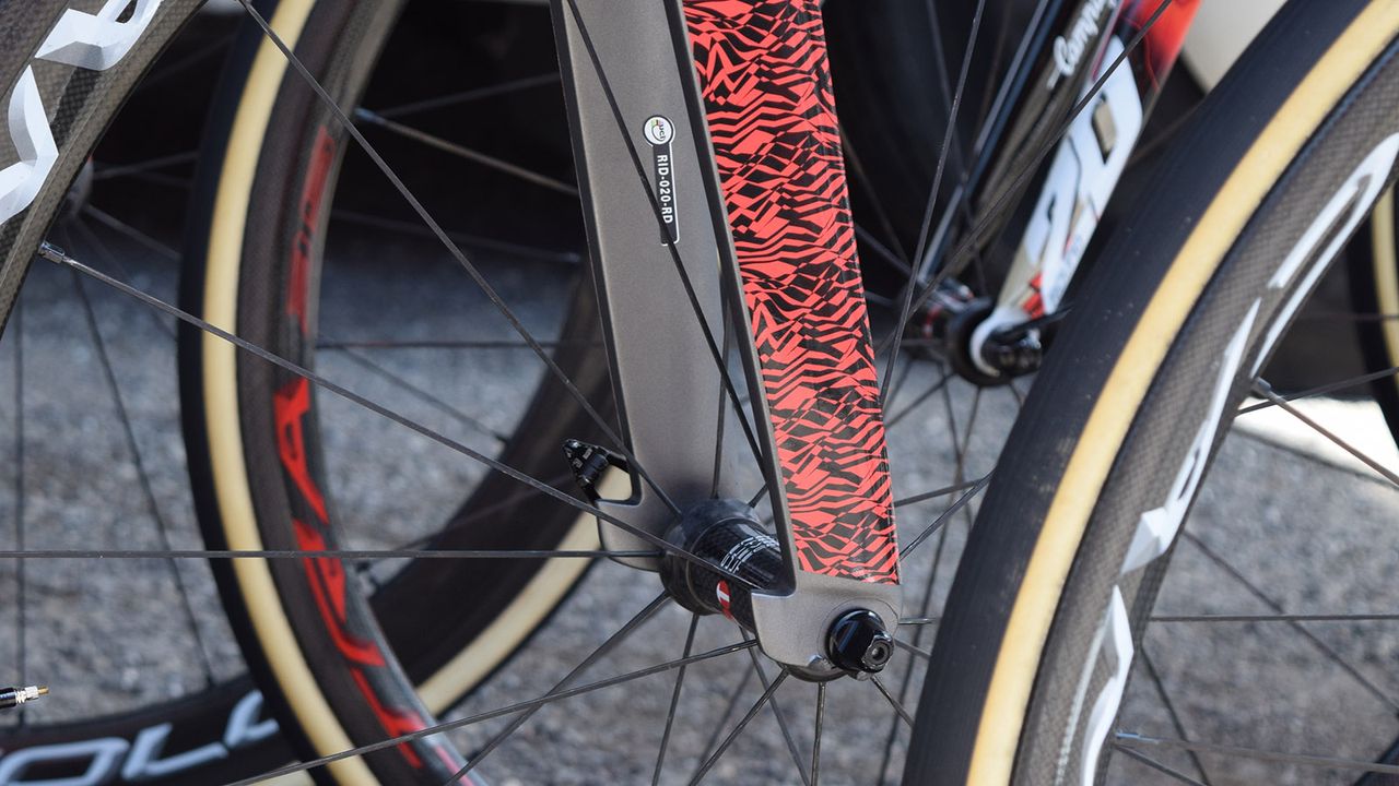 Tabs to rear of the fork are similar to the design of Pinarello Dogma F10 framesets