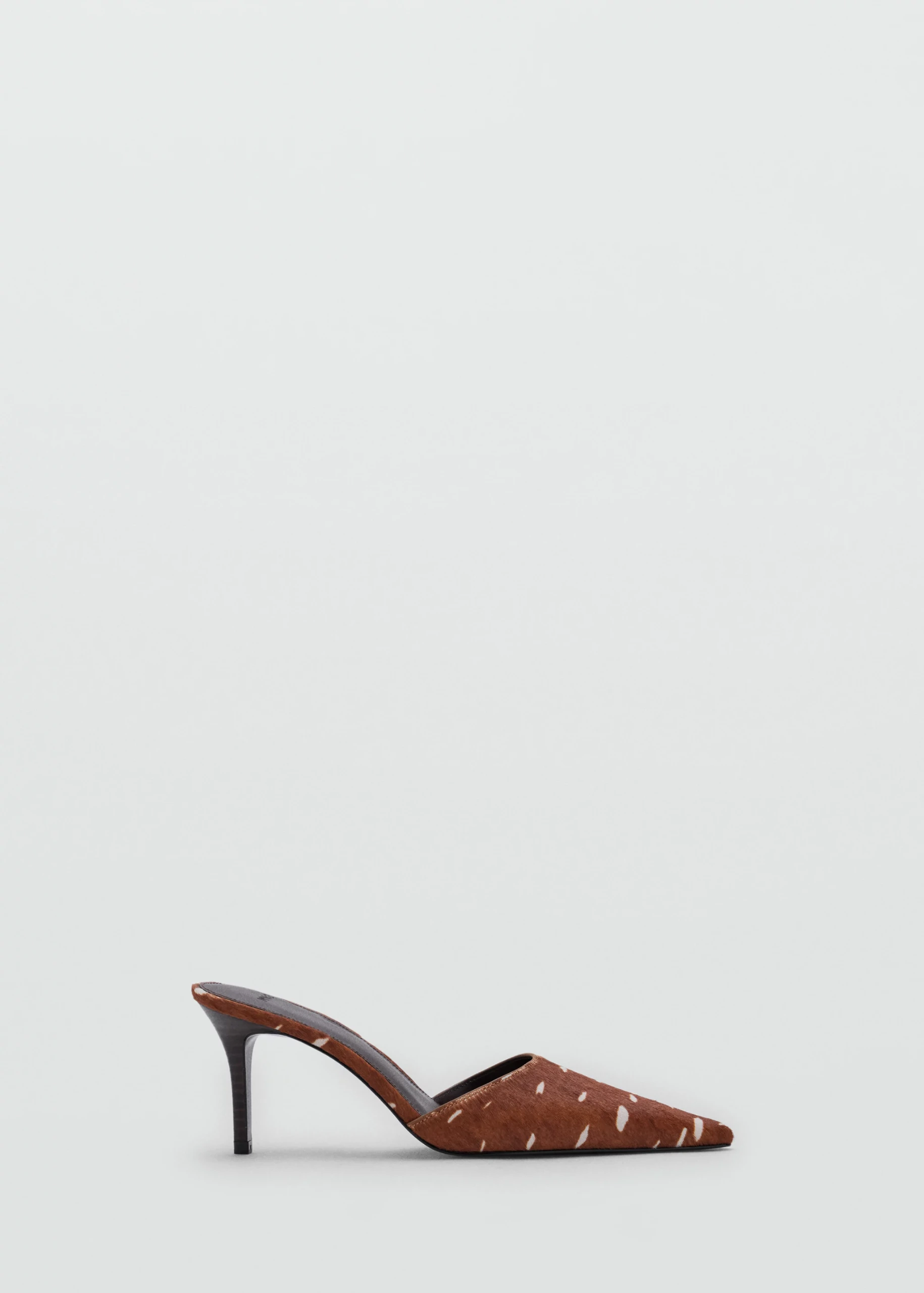 Bambi Leather and Faux Fur High-Heel Shoe - Women | Mango Usa