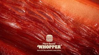 Burger King ad showing a close-up of a vegetable designed to resemble meat