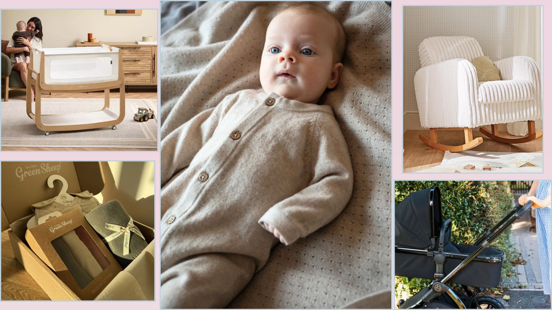 Items for a new baby featured in our gift guide for grandparents