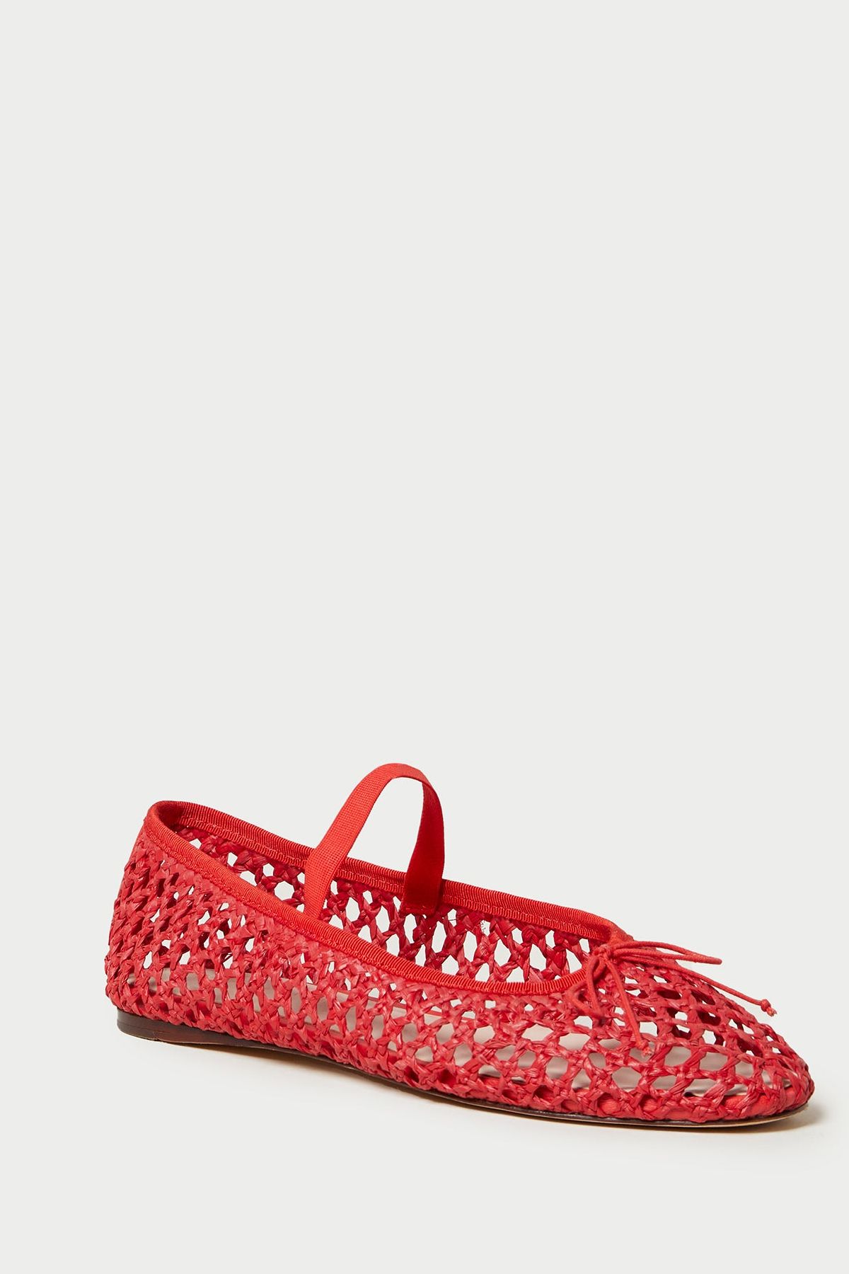 Loeffler Randall Leonie Red Crochet Ballet Flat