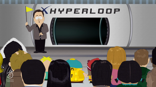 Elon Musk holds a tour of SpaceX headquarters and shows off a futuristic mode of transportation called the Hyperloop.
