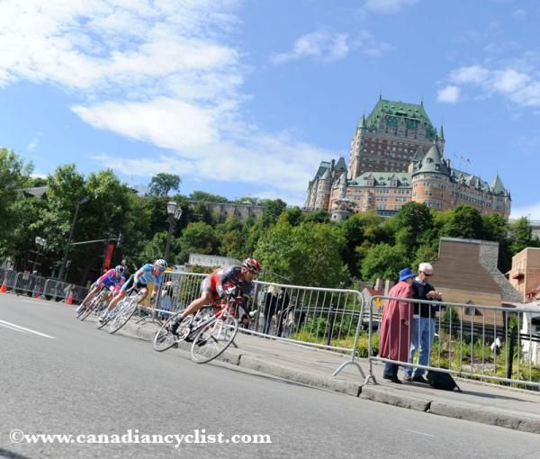 The racers with the Chateau Frontenac in the background