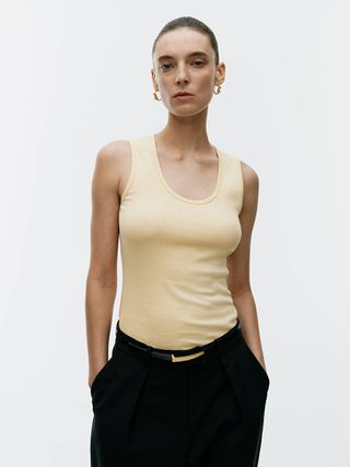 Rib Tank Top - Light Yellow - Arket Gb