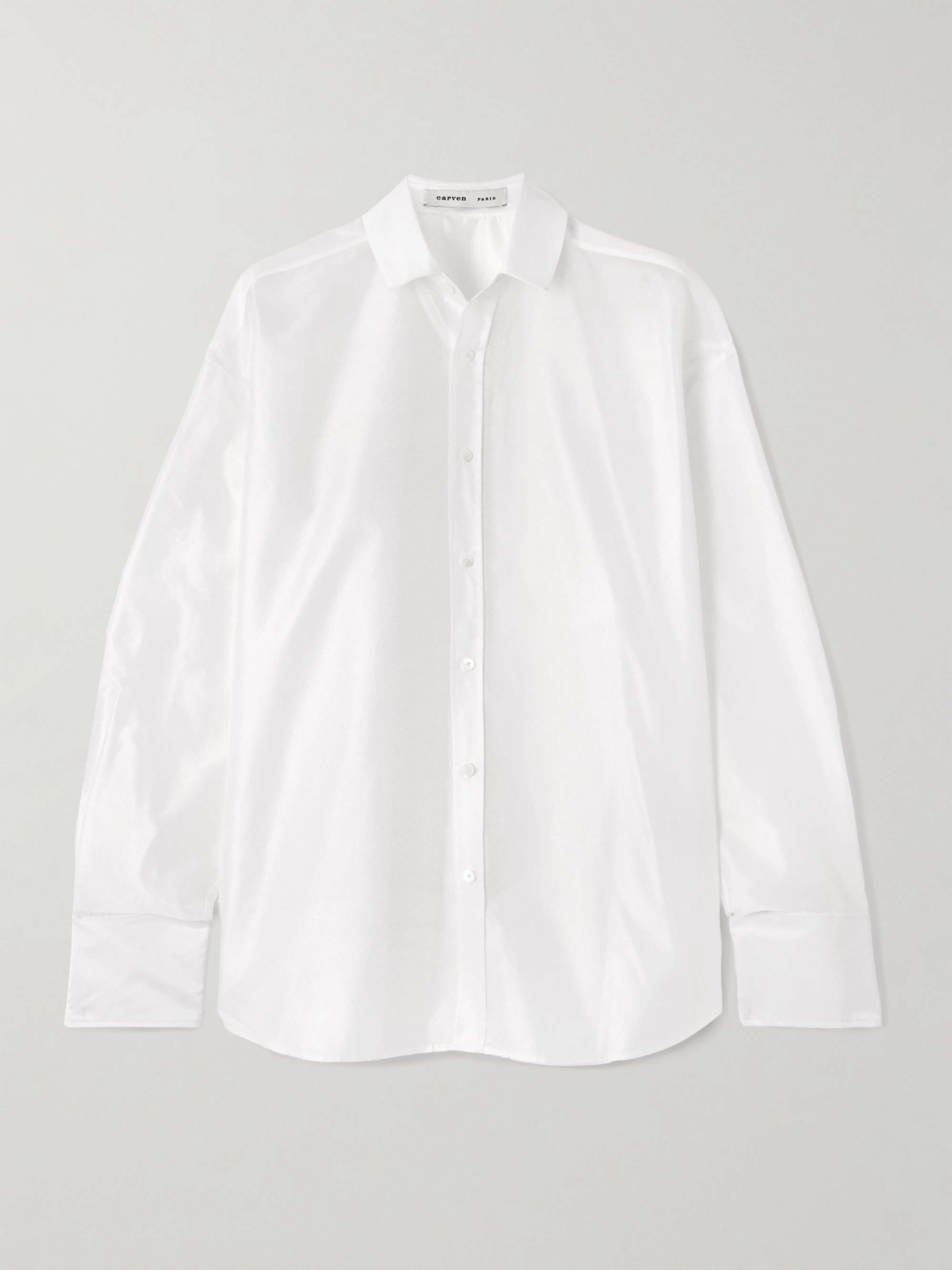 Pearl-Embellished Taffeta Shirt