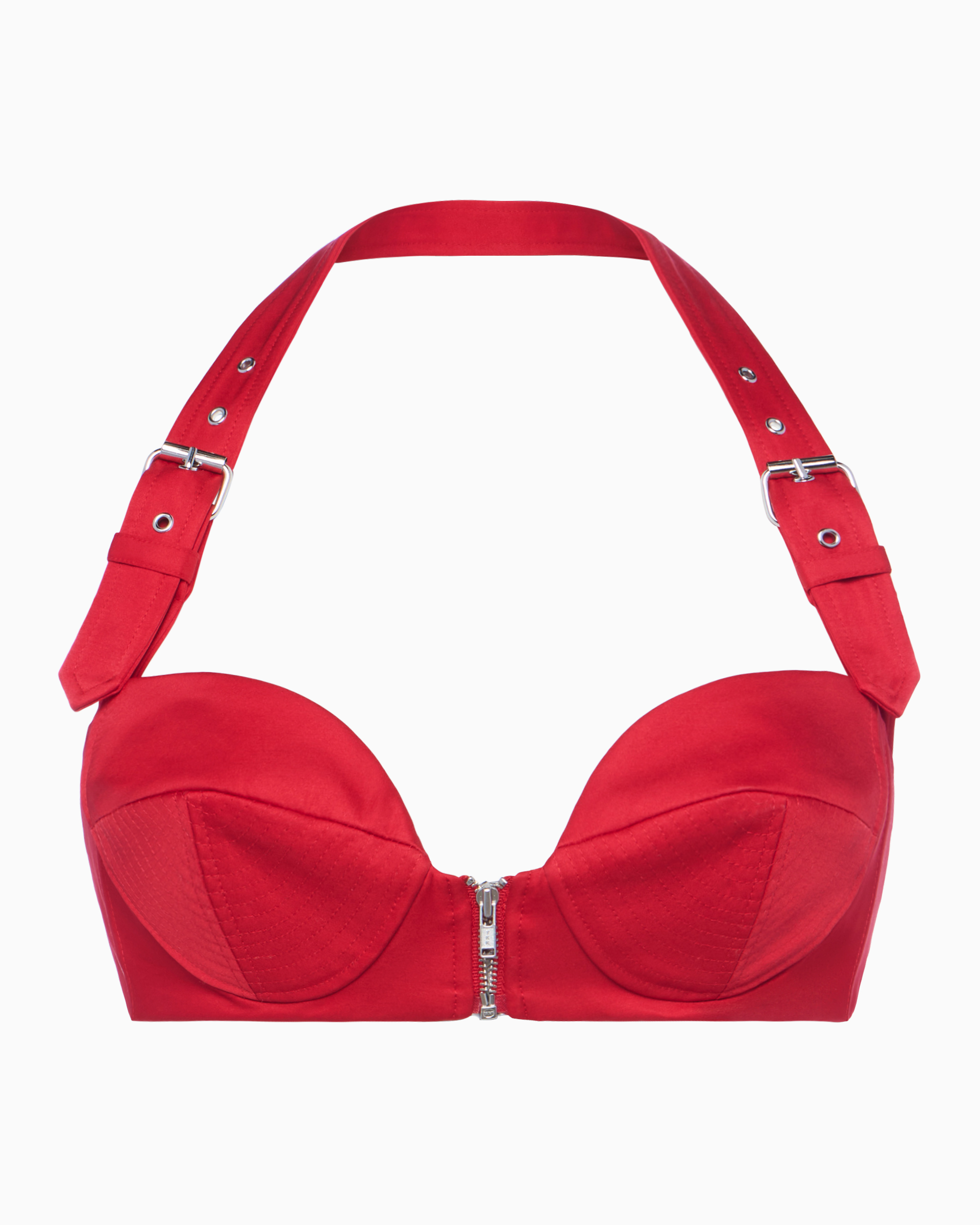 Khy x Dilara Findikoglu Satin Zipper Bralette Ruby