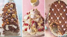 chocolate roulade - meringue stack with raspberry and white chocolate - easter tiramisu