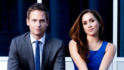 Patrick J. Adams and Meghan Markle promote their TV show Suits