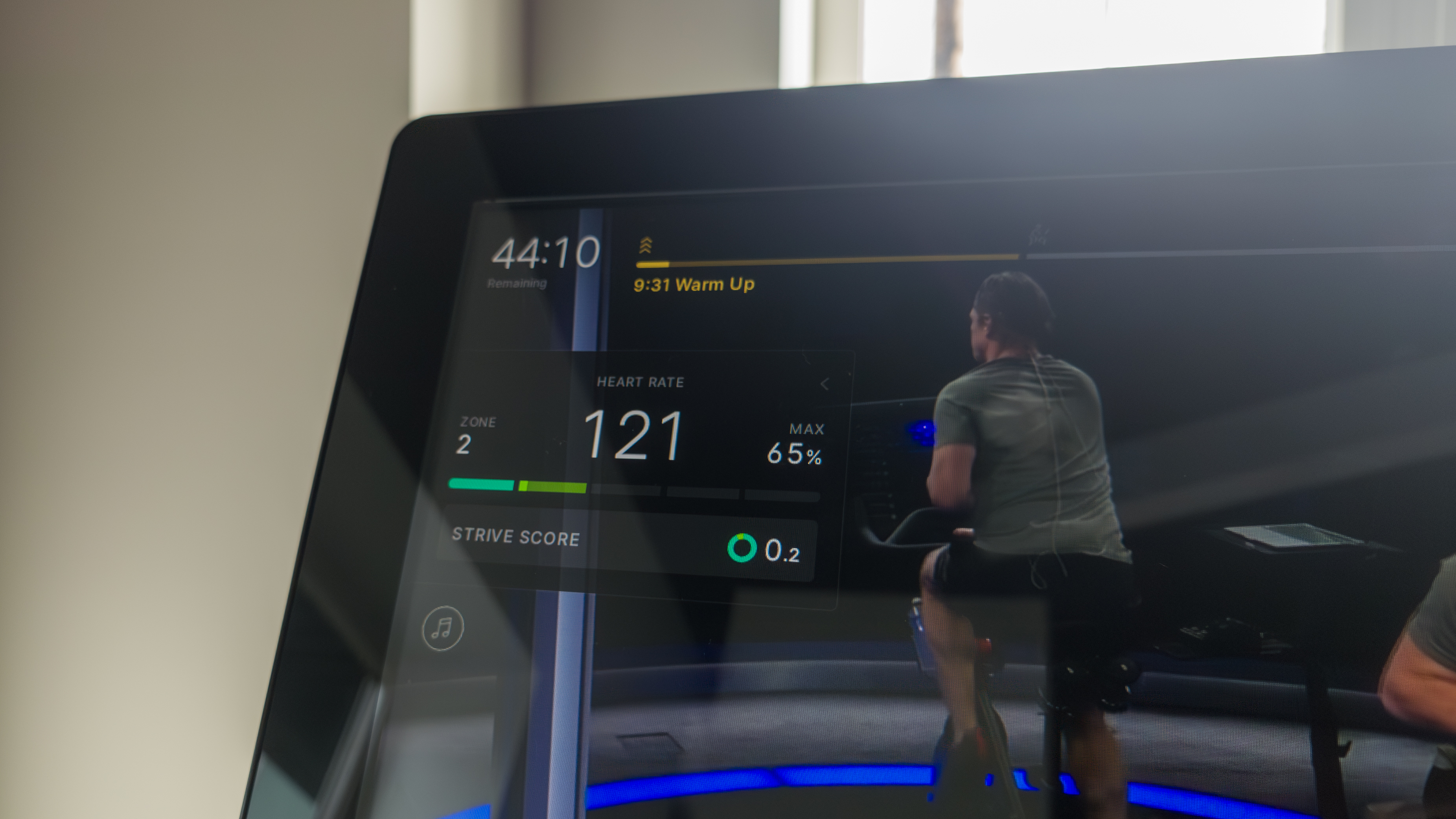 Live heart rate monitoring on a Peloton