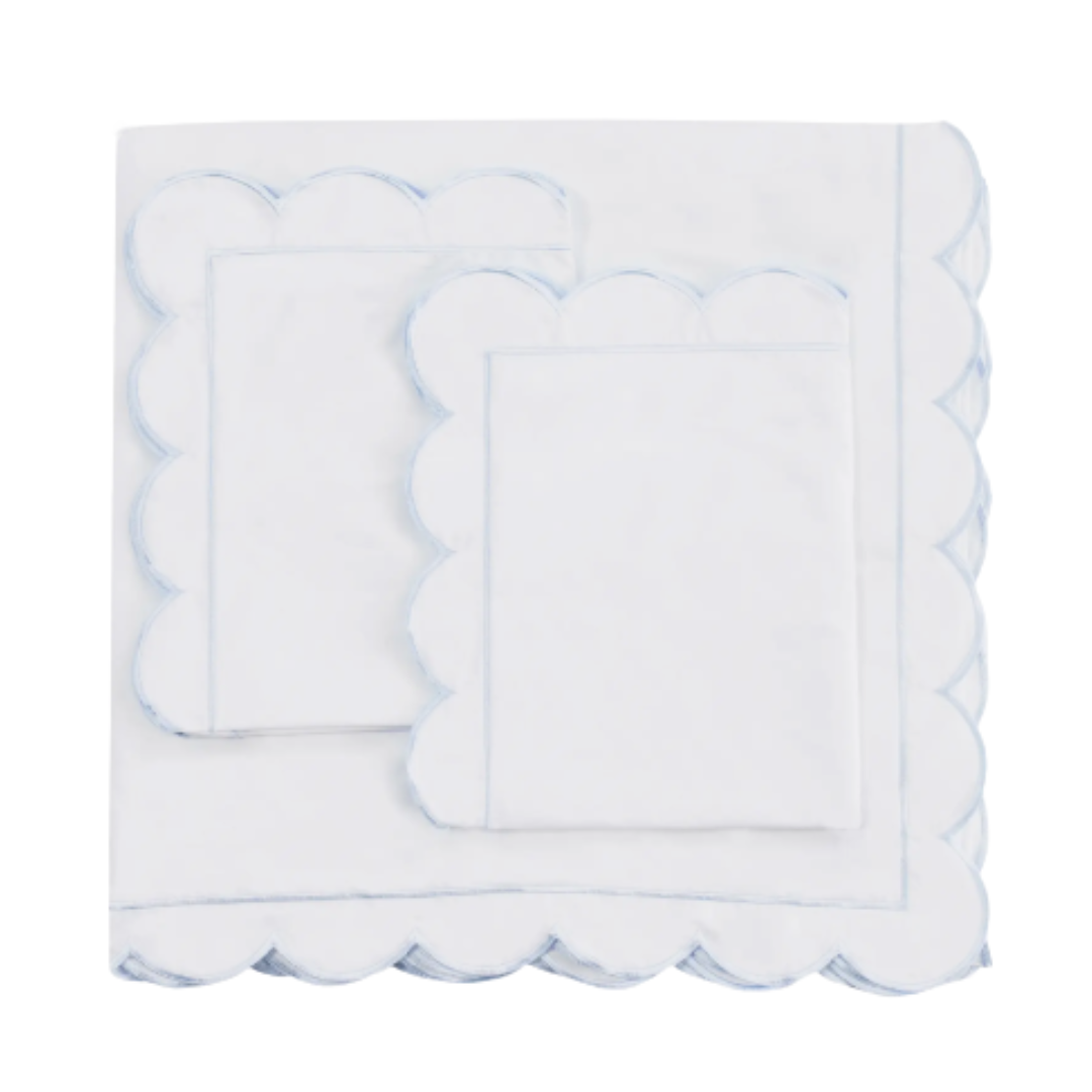 Scallop Embroidered Cotton Duvet Set