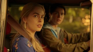 Two people sit in a car in the Netflix show Virgin River