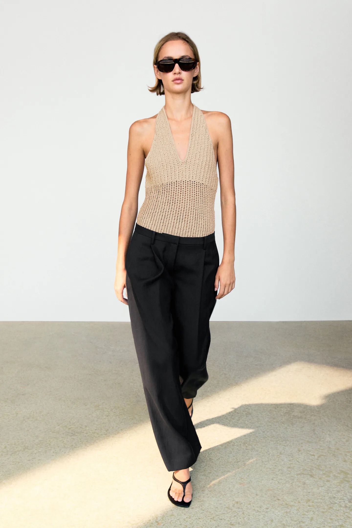 Massimo Dutti, Flowing Cropped Wide-Leg Pants