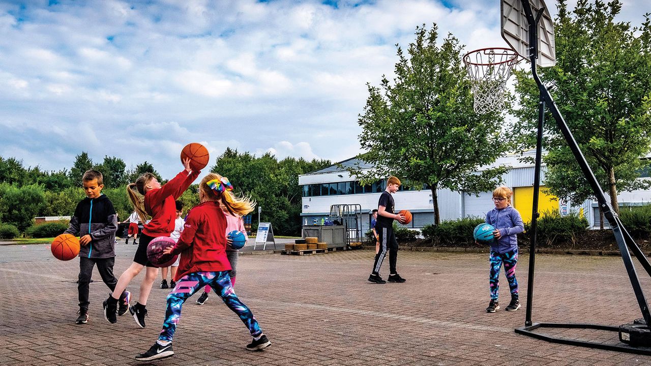 Kids playing with balls