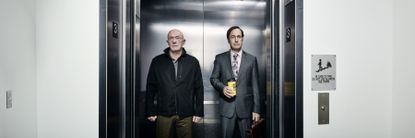 Jonathan Banks as Mike Ehrmantraut and Bob Odenkirk as Jimmy McGill - Better Call Saul Season 2.