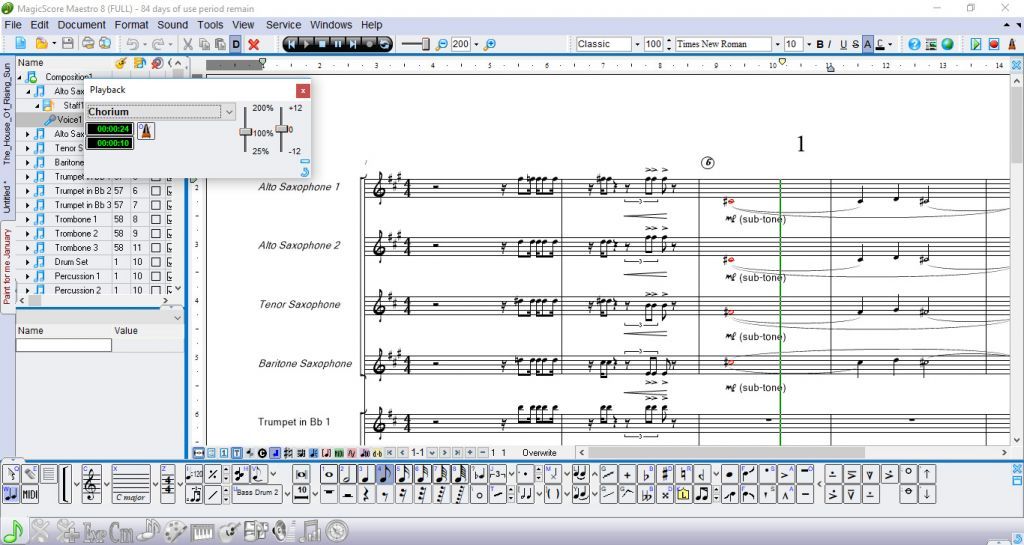 MagicScore has a playback metronome.