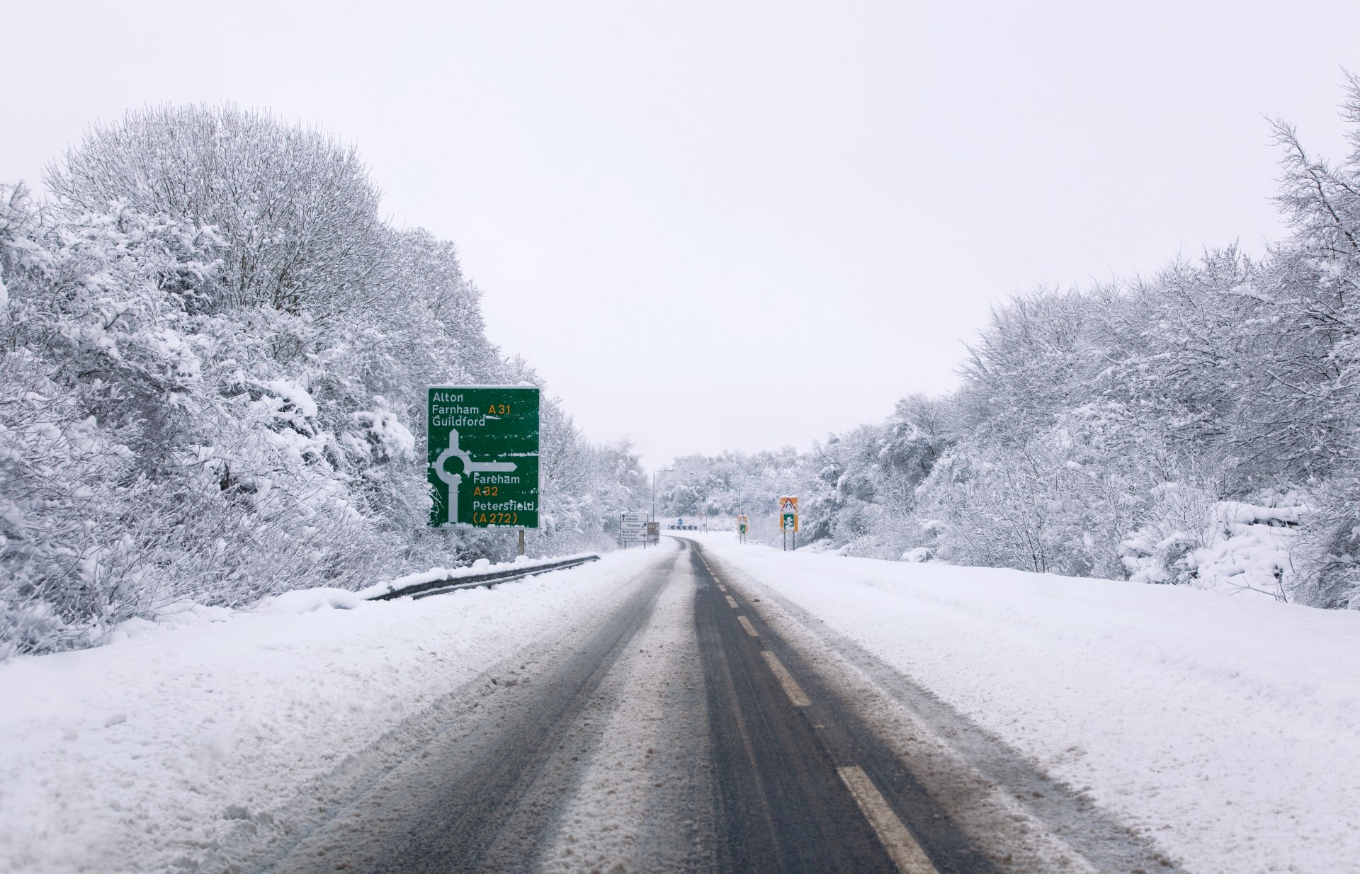 A31 covered in snow