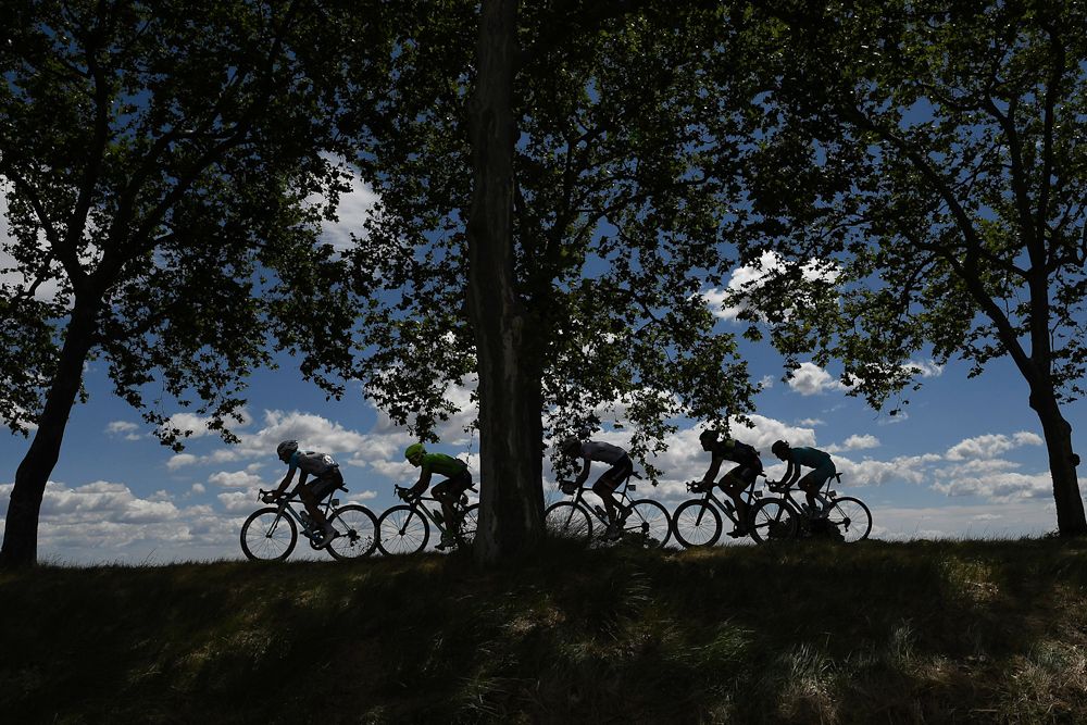 The breakaway rides through the French countryside.
