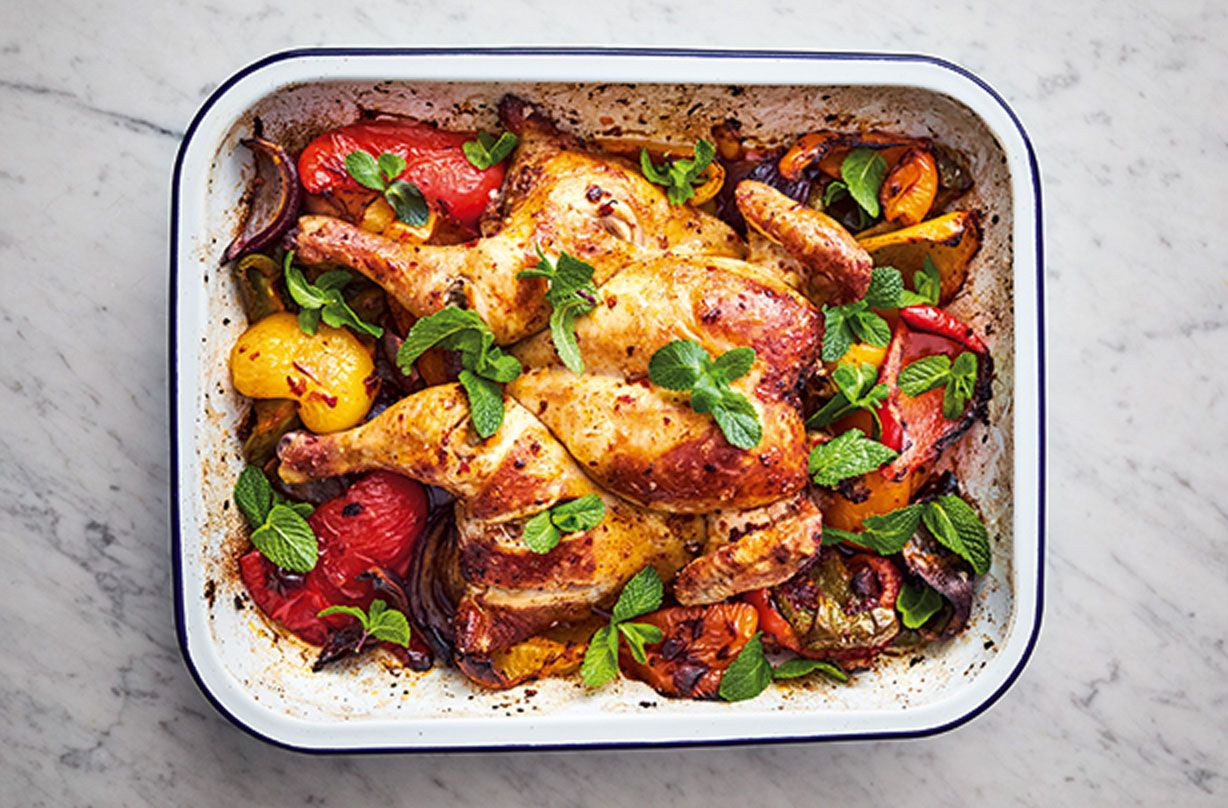 Jamie Oliver harissa chicken traybake