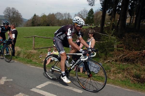 Carlos Sastre (Cervelo TestTeam) on the C&ocirc;te de Stockeu.