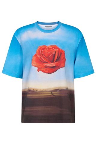 Rabanne X Salvador Dali Meditative Rose-Print T-Shirt