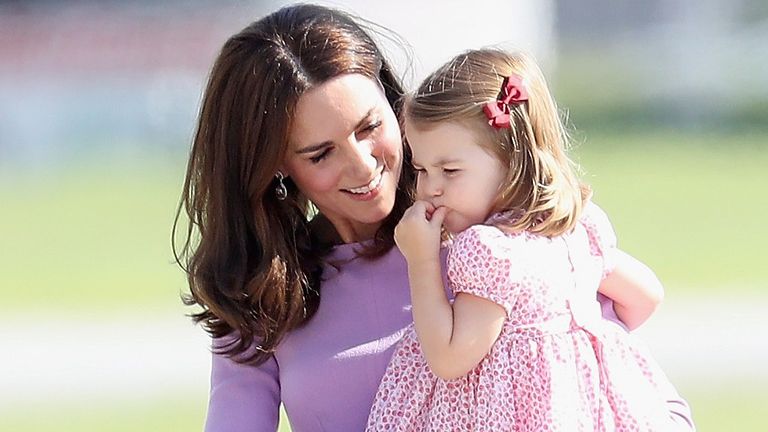 Princess Charlotte's household 'obsession' revealed, seen here with Kate Middleton viewing helicopter models 