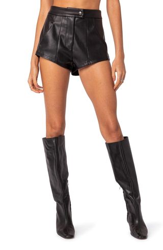 Ramona High Waist Faux Leather Shorts