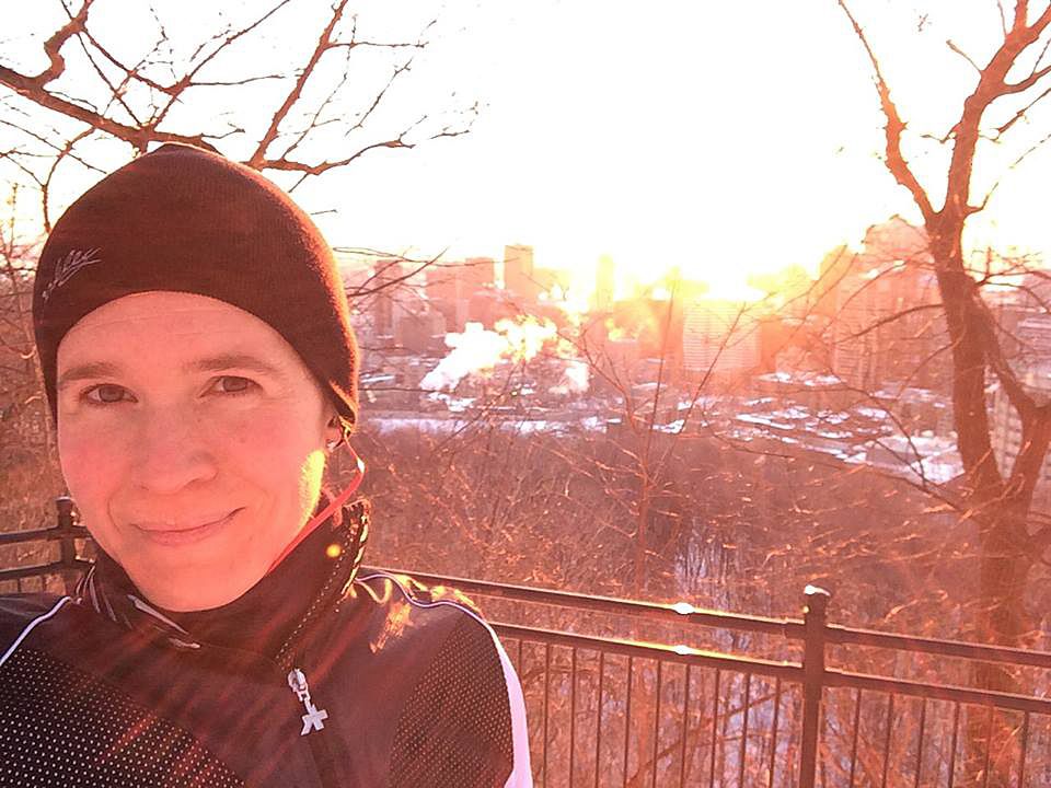 Genevieve Jeanson frequently runs up Mont Royal in Montreal