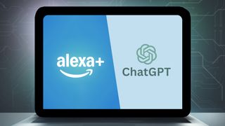 Alexa+ and ChatGPT logos on a screen