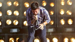 Deftones’ Chino Moreno onstage at the Download 2010 festival