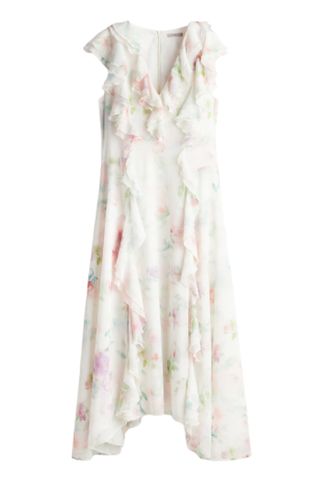 H&M Flounced Chiffon Dress