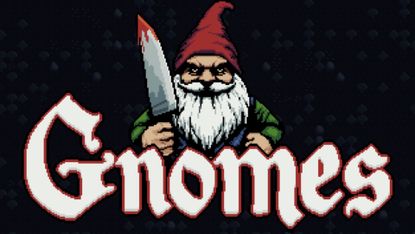 Gnomes art of gnome holding a bloody knife