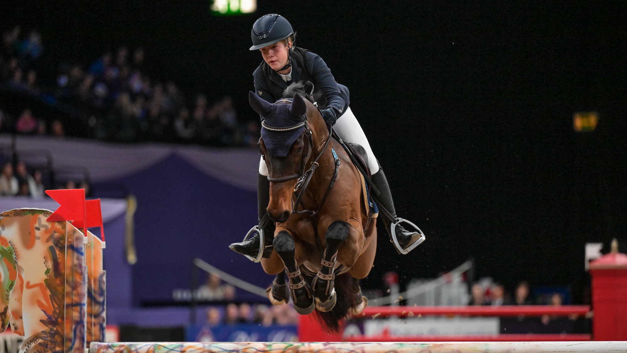 Sophia Rogers and NEIL 55 - winners of the Demolition Services Ltd Leading Pony Showjumper of the Year during the Horse of the Year Show held at the NEC in Birmingham in UK between 8 -12 th October 2023