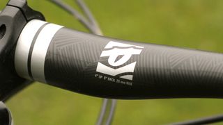 Close up of the angles on the Race Face SixC 35 handlebar