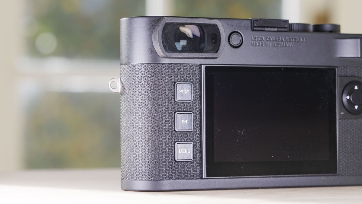 Close up of the Leica M EV1 camera's rear buttons