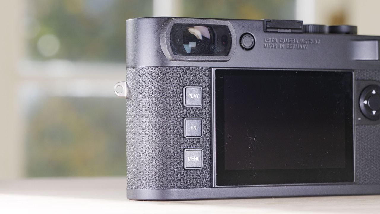 Close up of the Leica M EV1 camera's rear buttons