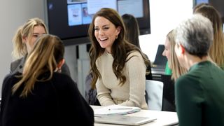 Catherine, Princess of Wales chats with students on the Childhood Studies BA