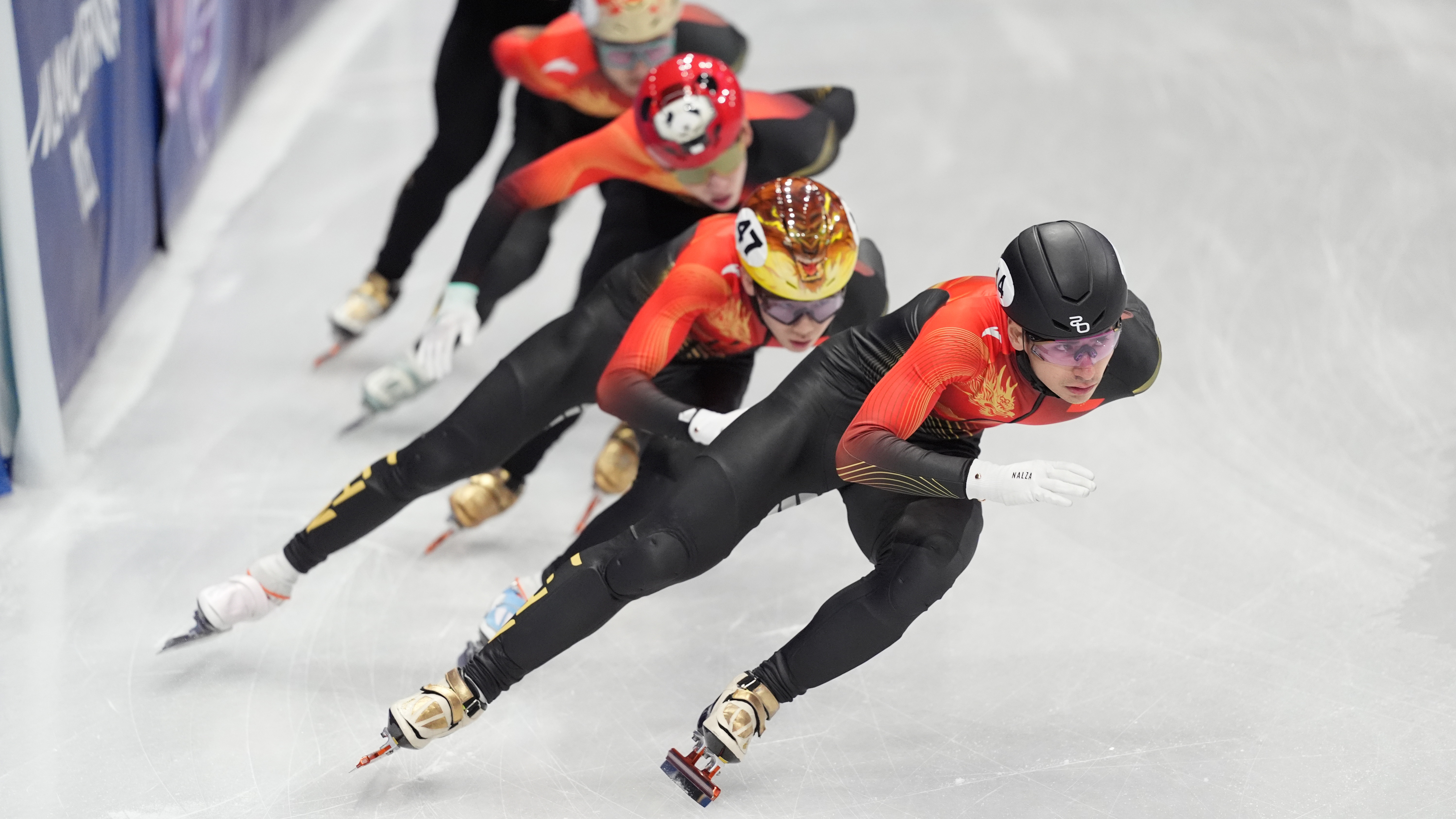 Members of Team China attend a Short Track Speed Skating training session ahead of the Milano-Cortina 2026 Olympic Winter Games at Milano Ice Skating Arena on February 5, 2026 in Milan, Italy. 
