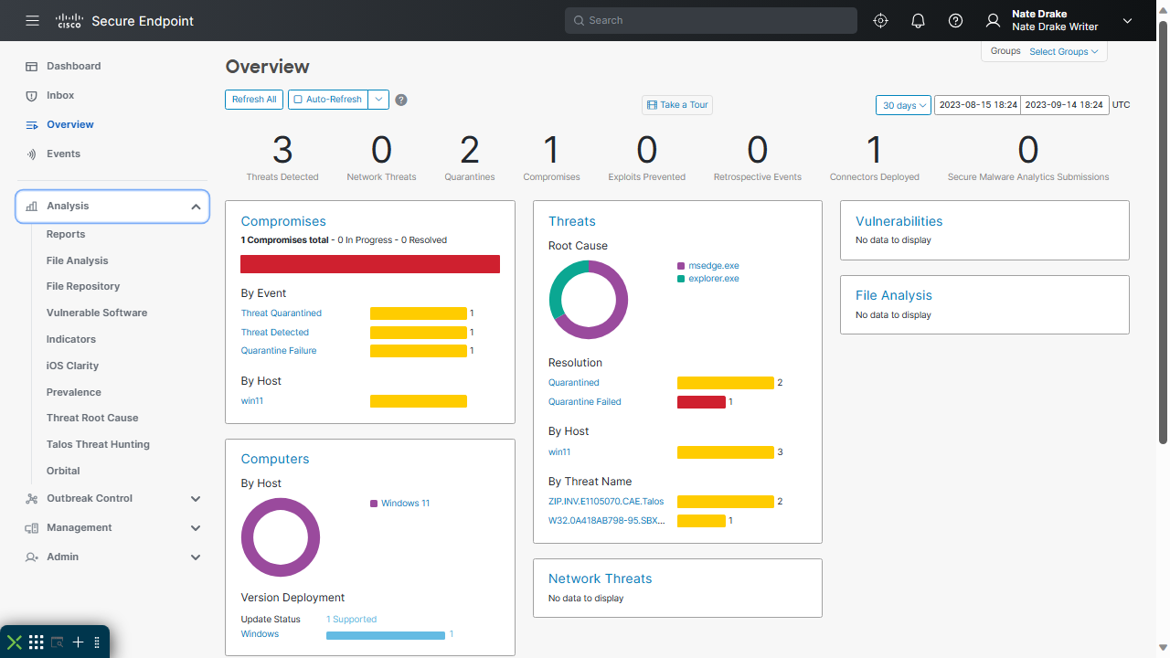 Cisco Secure Endpoint: Interface